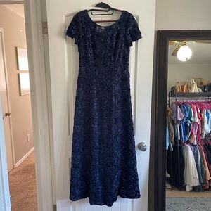 Navy Blue Maxi Evening Gown